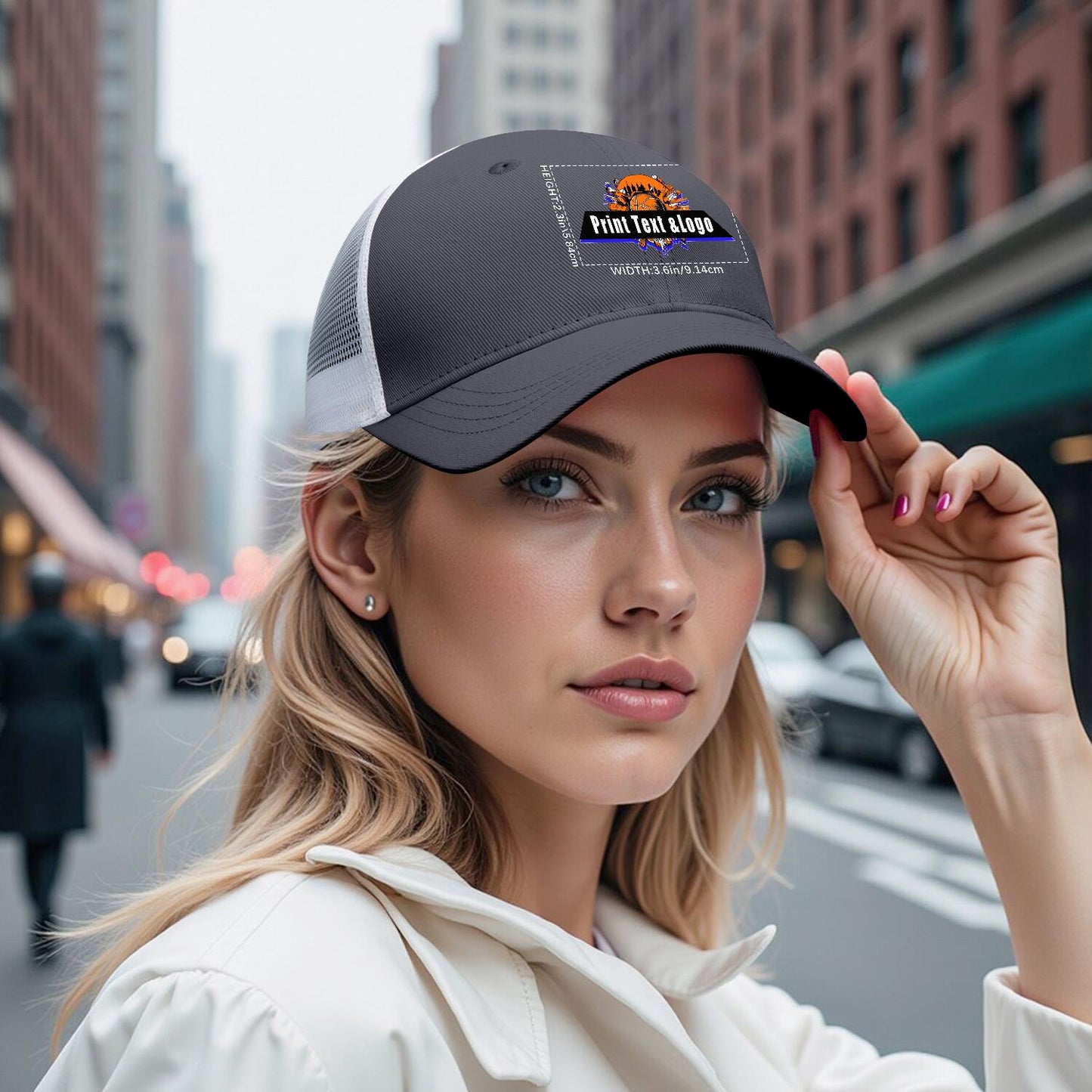 Custom Grey Mesh Duckbill Cap Personalized Style for Every Occasion Hat