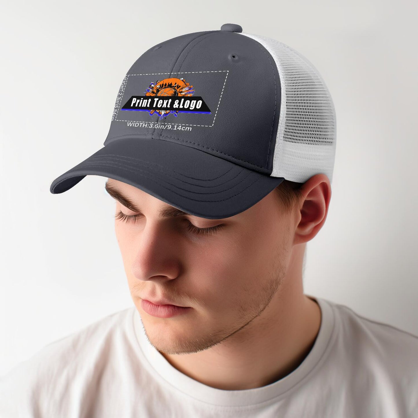 Custom Grey Mesh Duckbill Cap Personalized Style for Every Occasion Hat