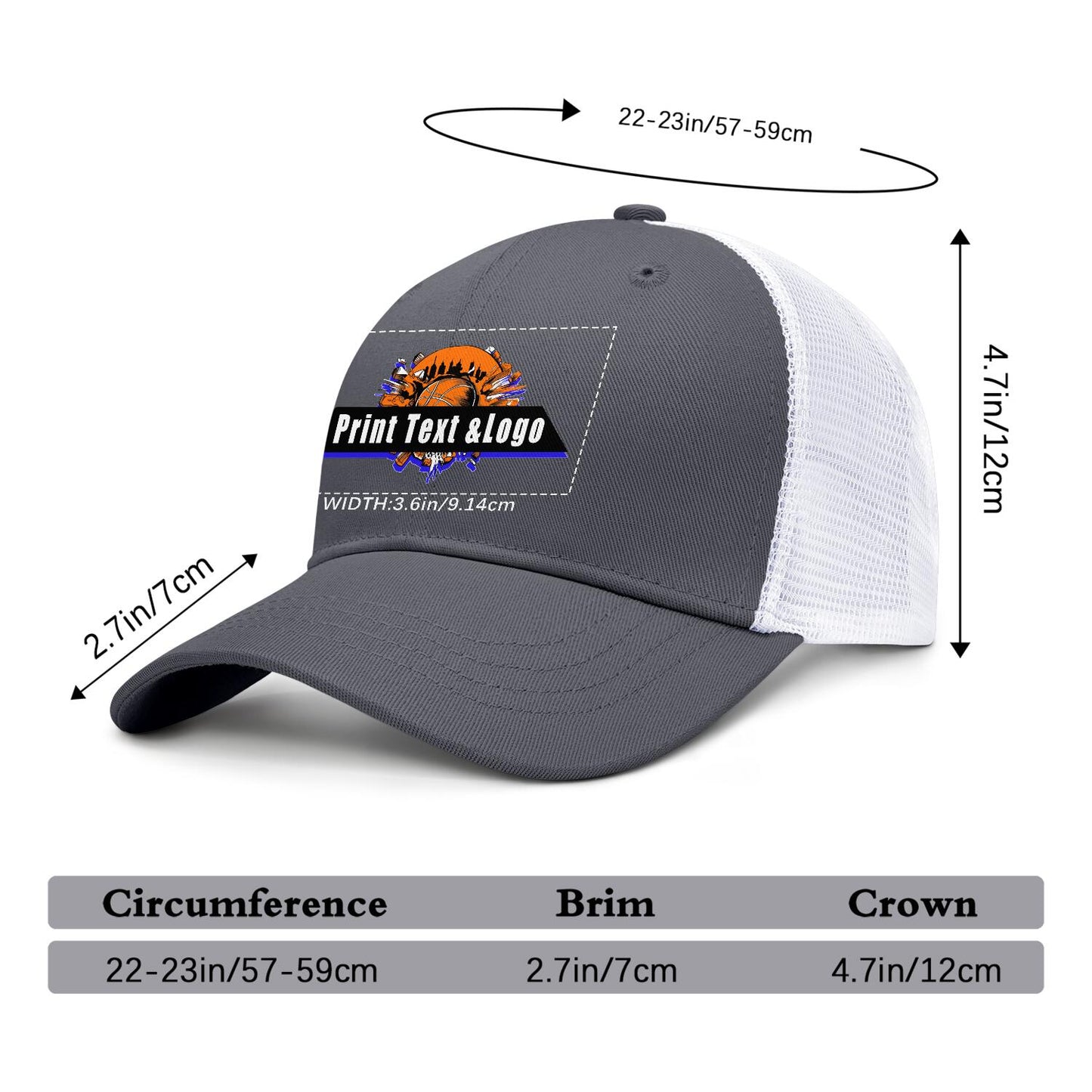 Custom Grey Mesh Duckbill Cap Personalized Style for Every Occasion Hat