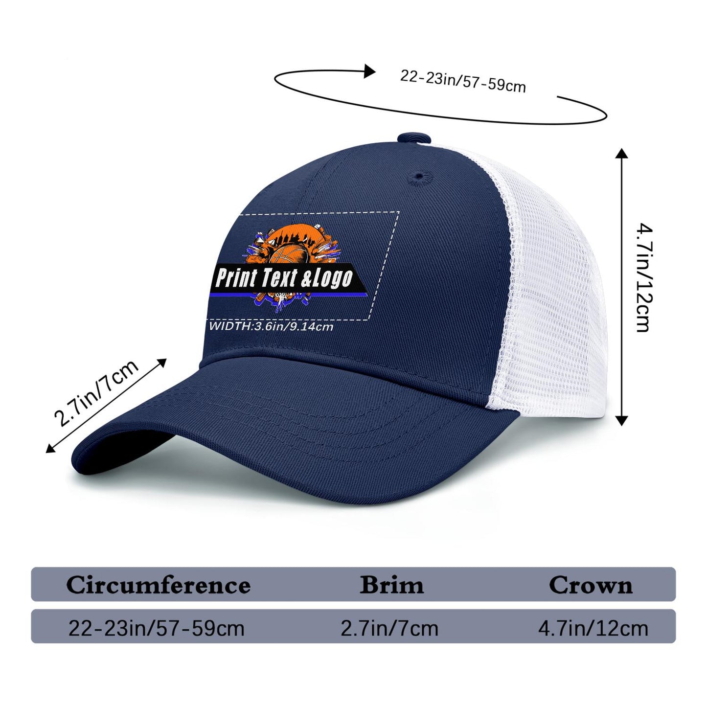 Custom Navy Blue Mesh Duckbill Cap Personalized Style for Every Occasion Hat
