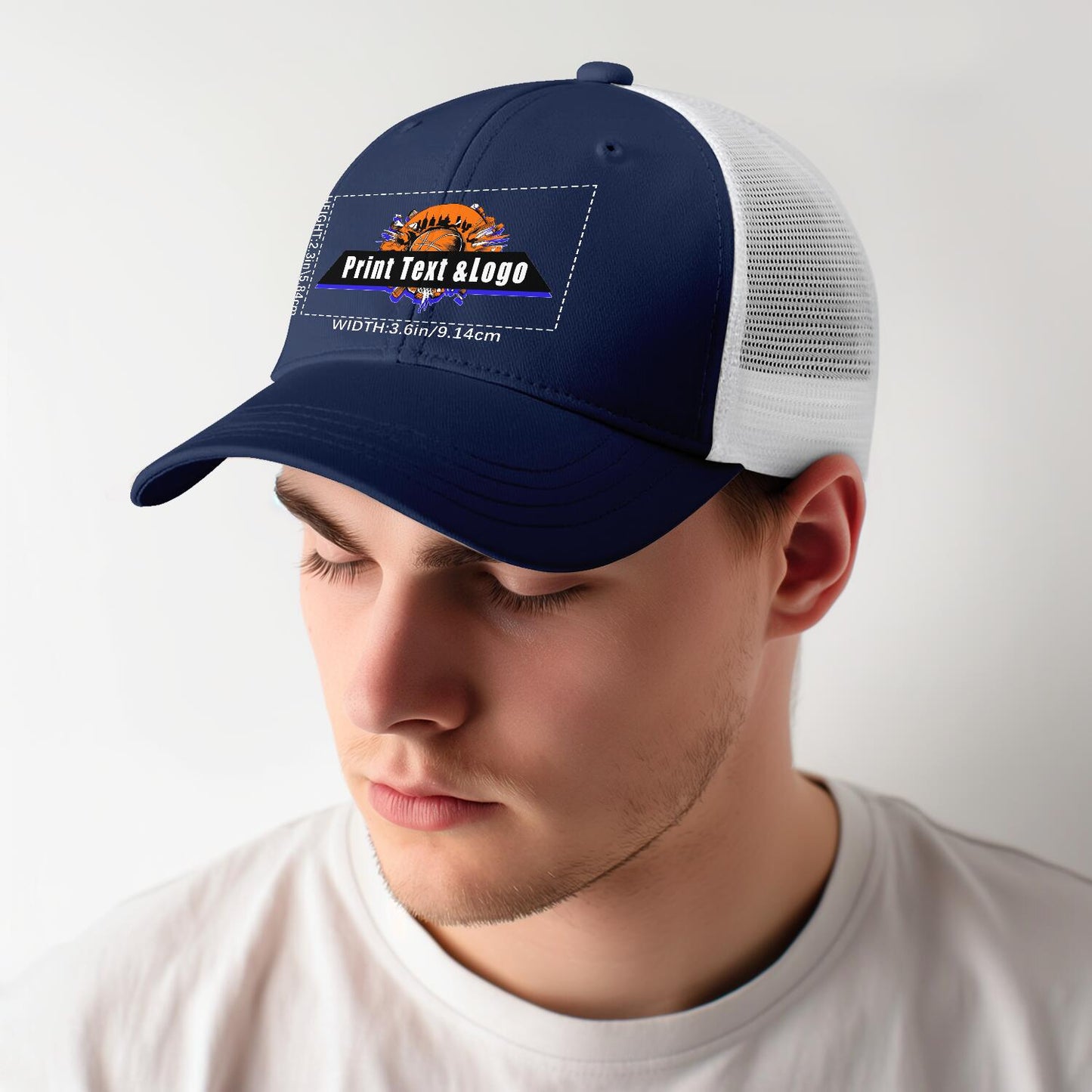Custom Navy Blue Mesh Duckbill Cap Personalized Style for Every Occasion Hat