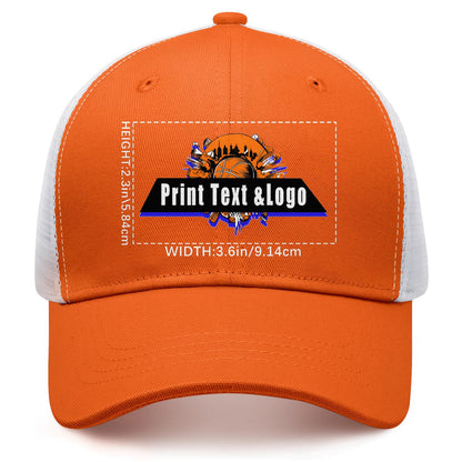 Custom Orange Mesh Duckbill Cap Personalized Style for Every Occasion Hat