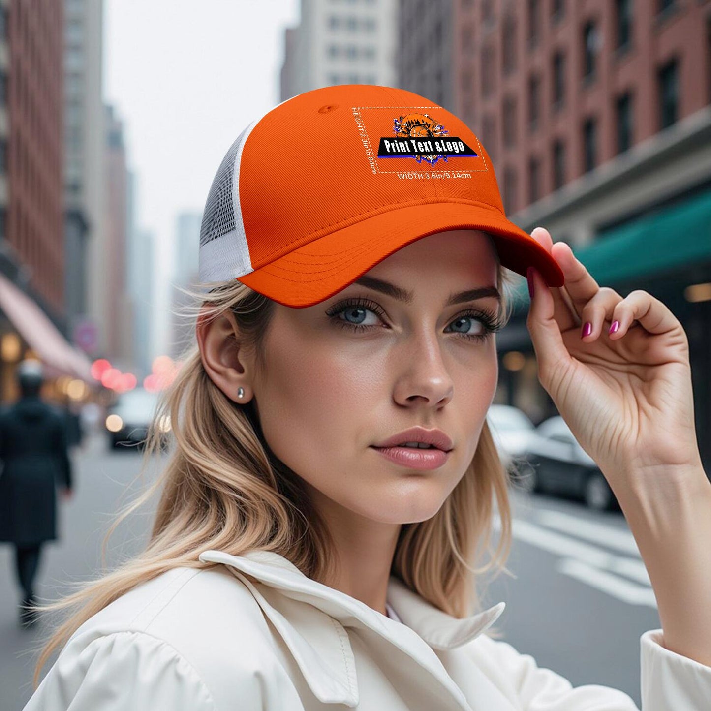 Custom Orange Mesh Duckbill Cap Personalized Style for Every Occasion Hat