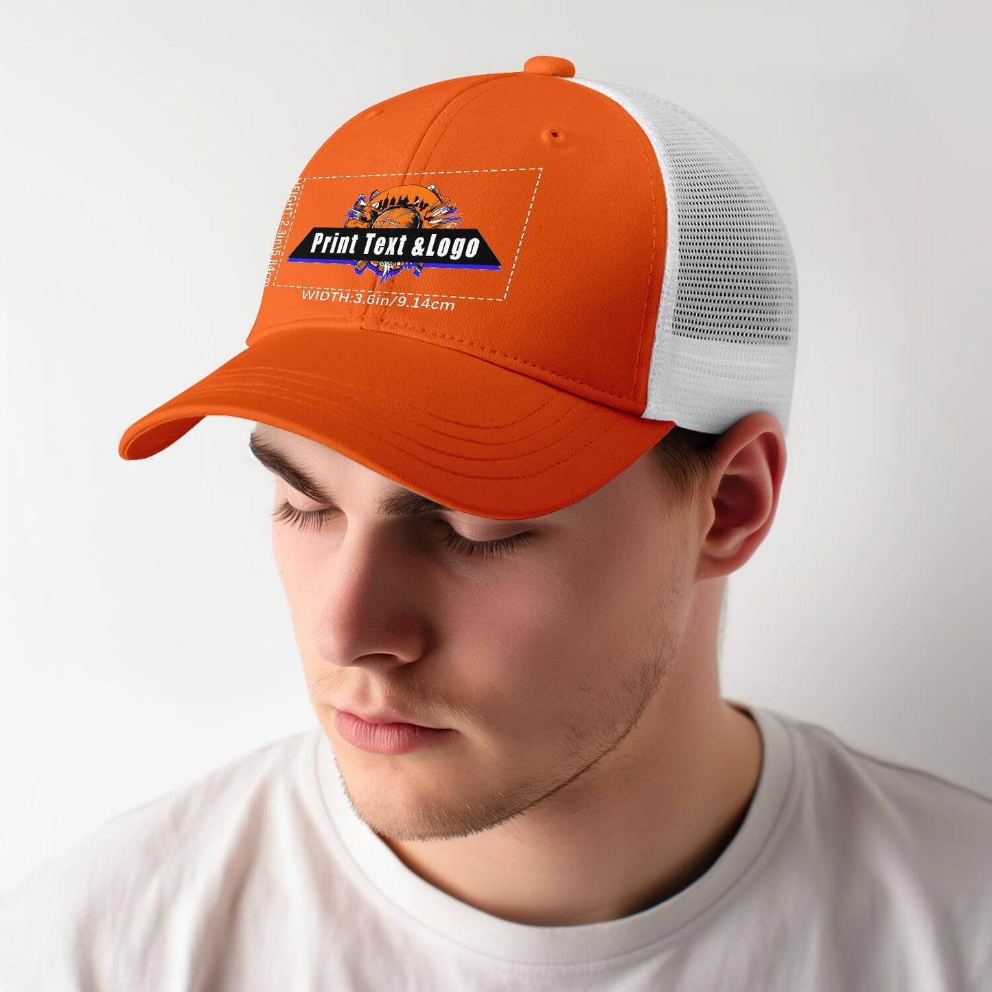 Custom Orange Mesh Duckbill Cap Personalized Style for Every Occasion Hat
