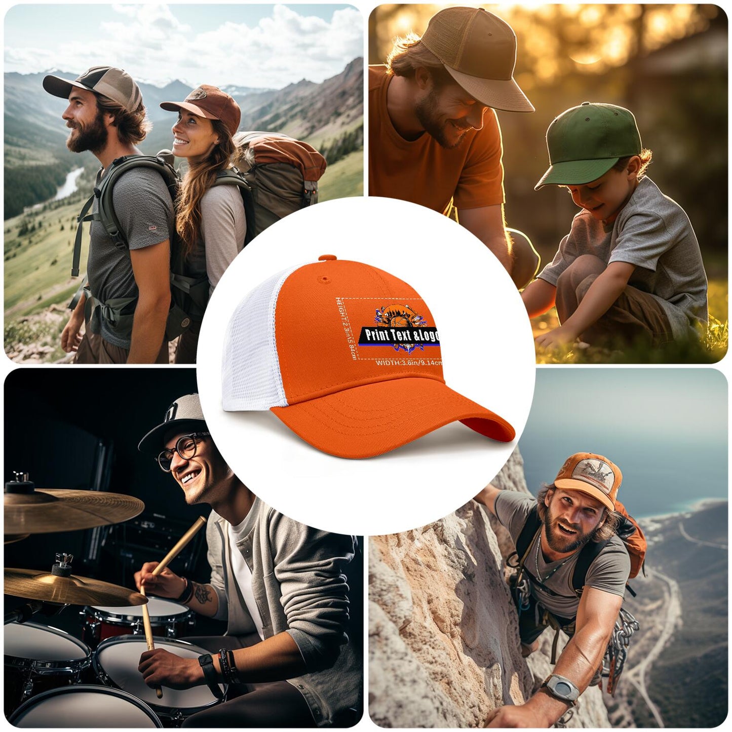 Custom Orange Mesh Duckbill Cap Personalized Style for Every Occasion Hat