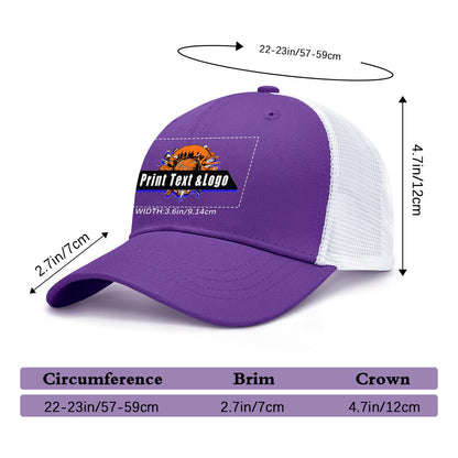 Custom Purple Mesh Duckbill Cap Personalized Style for Every Occasion Hat