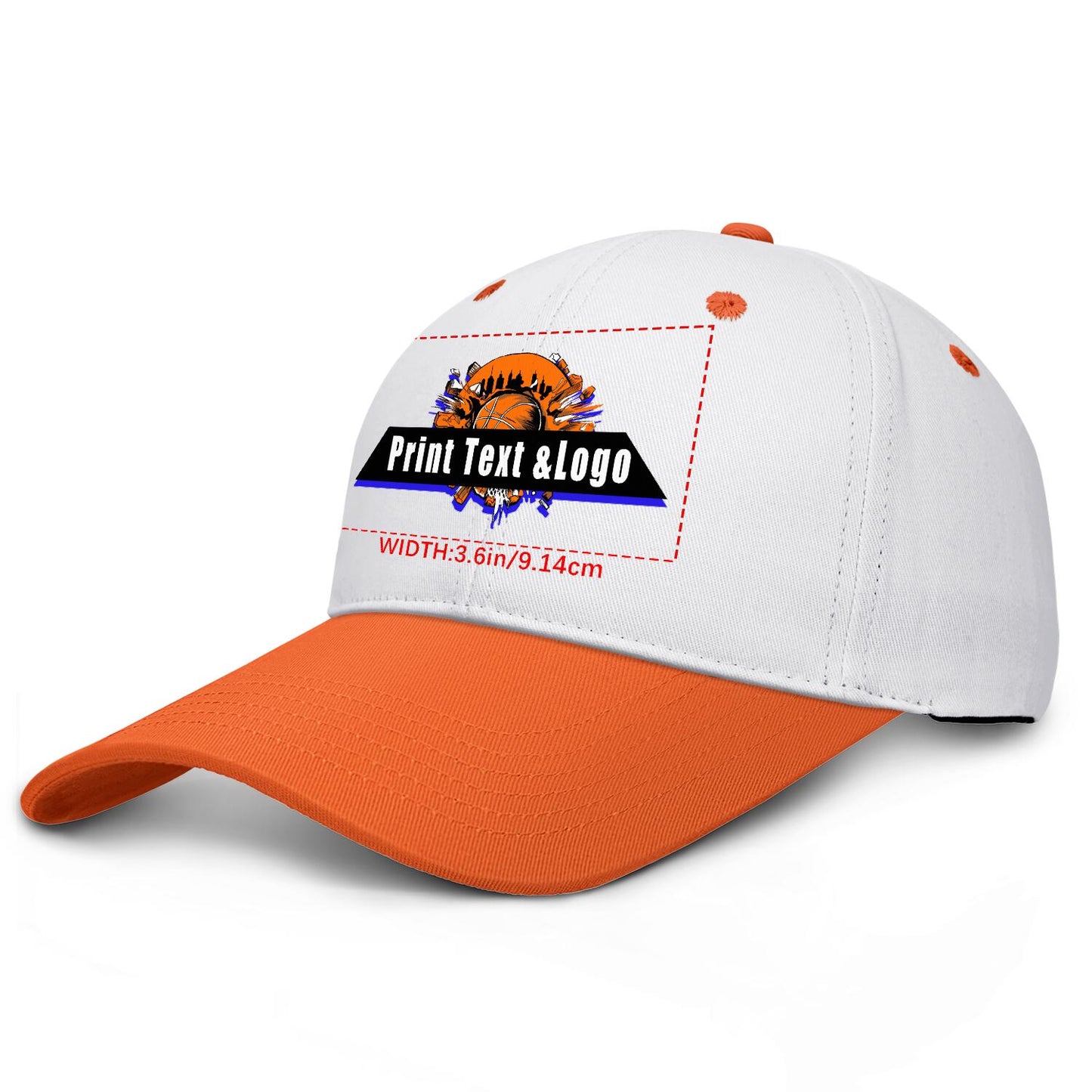 Custom Orange Sports Duckbill Mesh Cap - Unleash Your Athletic Style with Personal Touch