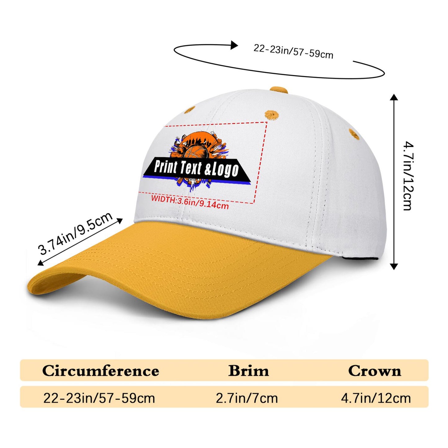 Custom Yellow Sports Duckbill Mesh Cap - Unleash Your Athletic Style with Personal Touch