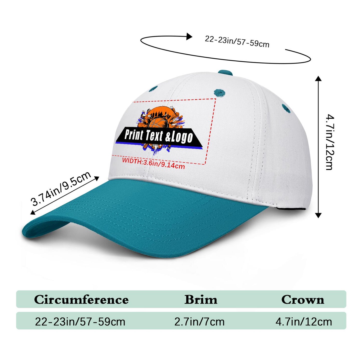 Custom Blue Green Sports Duckbill Mesh Cap - Unleash Your Athletic Style with Personal Touch