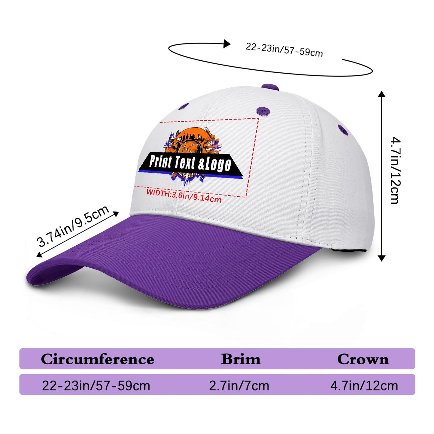 Custom Purple Sports Duckbill Mesh Cap - Unleash Your Athletic Style with Personal Touch
