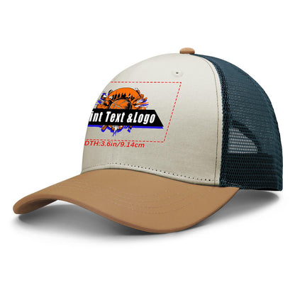 Custom Camel Outdoor Duckbill Mesh Cap with White Top Stylish and Functional for Every Adventure