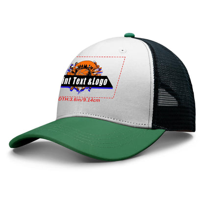 Custom Green Outdoor Duckbill Mesh Cap with White Top Stylish and Functional for Every Adventure