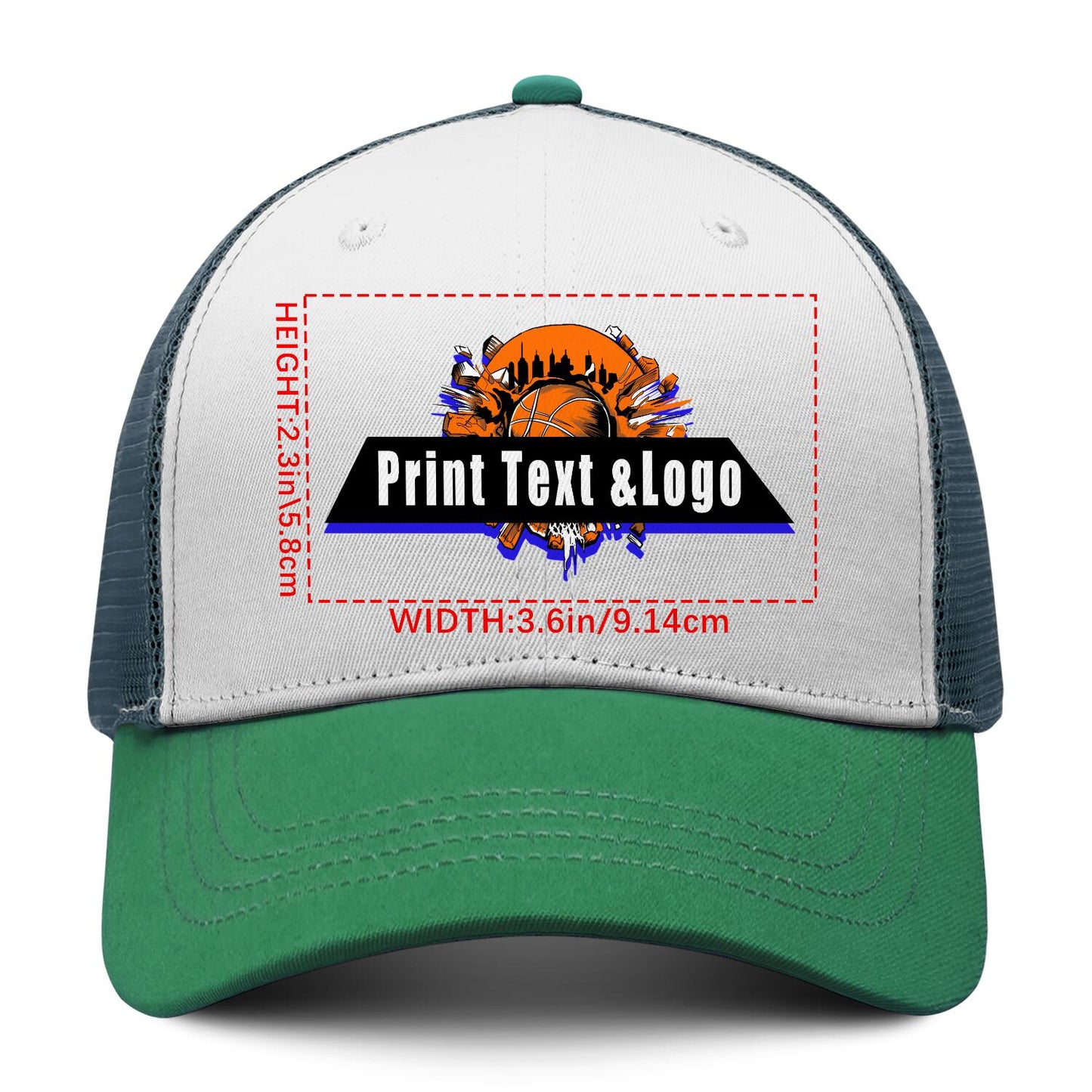 Custom Green Outdoor Duckbill Mesh Cap with White Top Stylish and Functional for Every Adventure