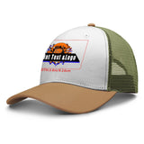 Custom Olive-Green Outdoor Duckbill Mesh Cap with White Top Stylish and Functional for Every Adventure