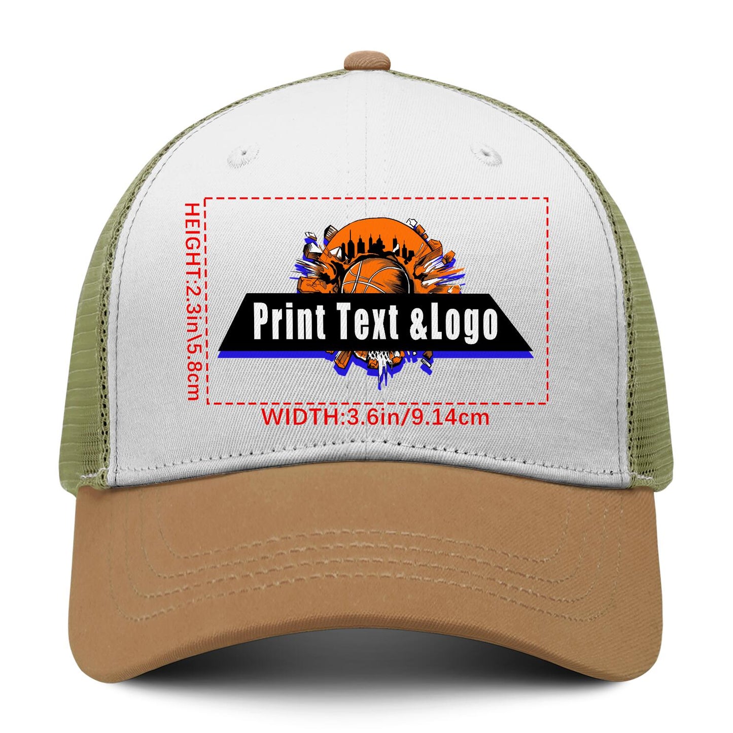 Custom Olive-Green Outdoor Duckbill Mesh Cap with White Top Stylish and Functional for Every Adventure