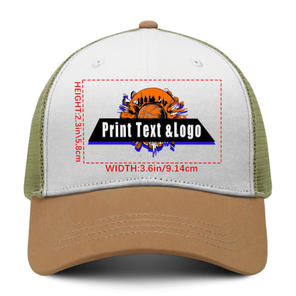 Custom Olive-Green Outdoor Duckbill Mesh Cap with White Top Stylish and Functional for Every Adventure