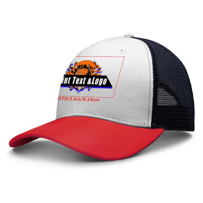 Custom Red Outdoor Duckbill Mesh Cap with White Top Stylish and Functional for Every Adventure