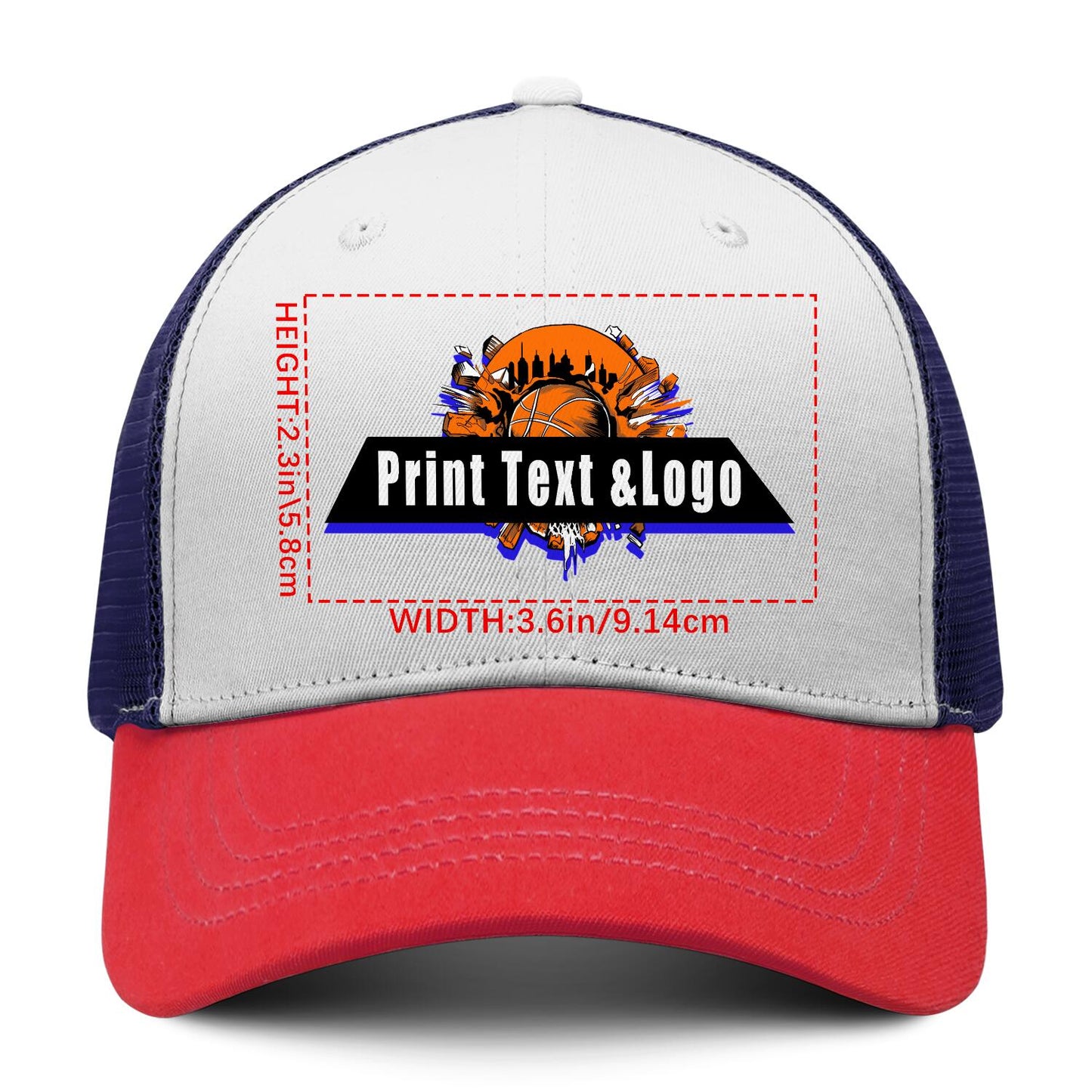 Custom Red Outdoor Duckbill Mesh Cap with White Top Stylish and Functional for Every Adventure