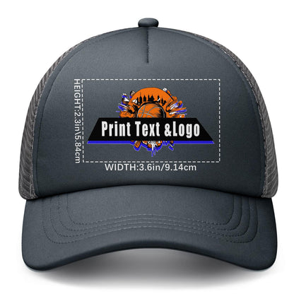 Custom Carbon Gray Sponge Mesh Cap - Tailored Comfort and Style for Every Occasion