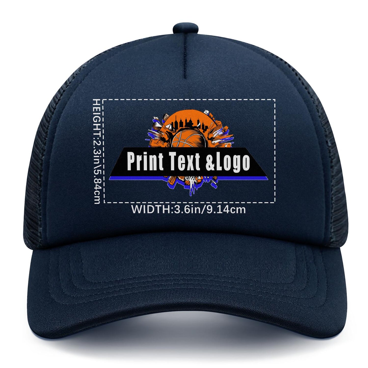 Custom Navy Blue Sponge Mesh Cap - Tailored Comfort and Style for Every Occasion