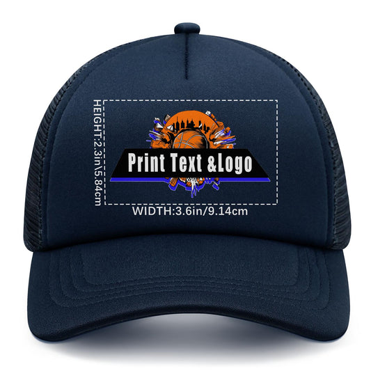 Custom Navy Blue Sponge Mesh Cap - Tailored Comfort and Style for Every Occasion