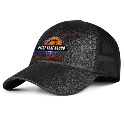 Custom Sparkling Ponytail Duckbill Cap - Shine with Personalized Style