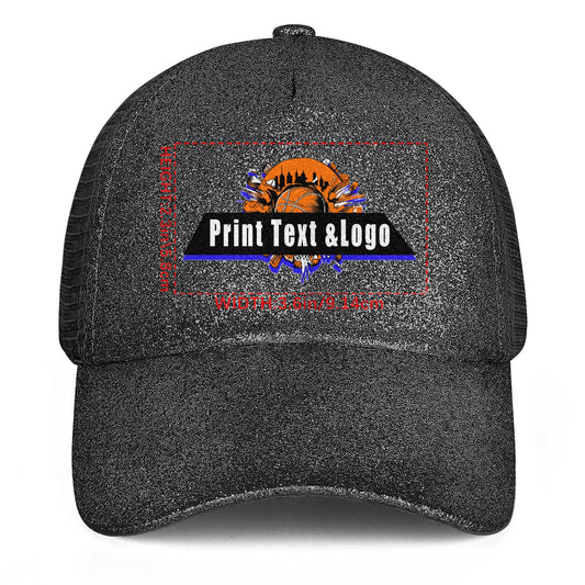Custom Sparkling Ponytail Duckbill Cap - Shine with Personalized Style