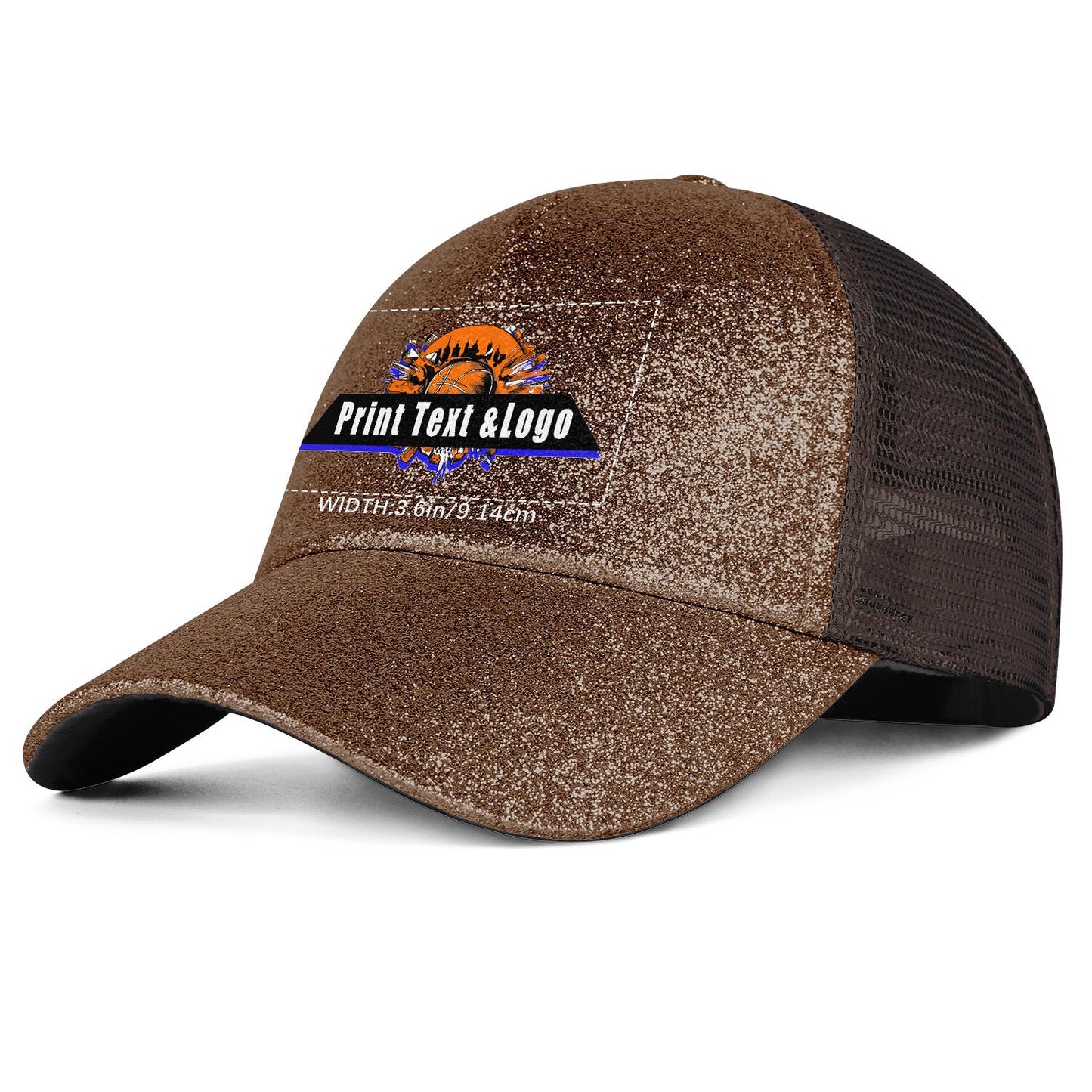Custom Maroon Sparkling Ponytail Duckbill Cap - Shine with Personalized Style