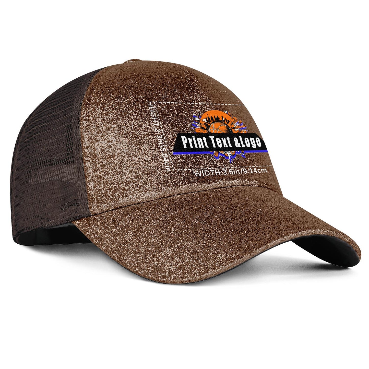 Custom Maroon Sparkling Ponytail Duckbill Cap - Shine with Personalized Style