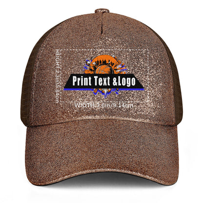 Custom Maroon Sparkling Ponytail Duckbill Cap - Shine with Personalized Style