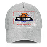 Custom White Sparkling Ponytail Duckbill Cap - Shine with Personalized Style