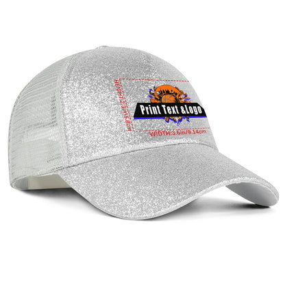 Custom White Sparkling Ponytail Duckbill Cap - Shine with Personalized Style