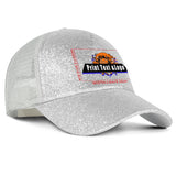 Custom White Sparkling Ponytail Duckbill Cap - Shine with Personalized Style
