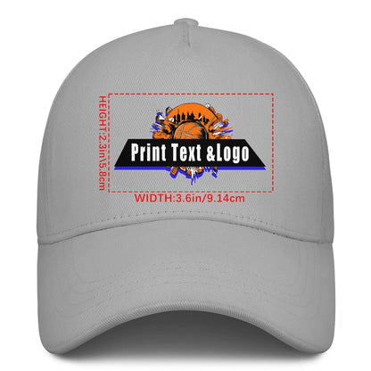 Custom Grey 5-Panel Duckbill Cap Stylish Versatility for Every Occasion