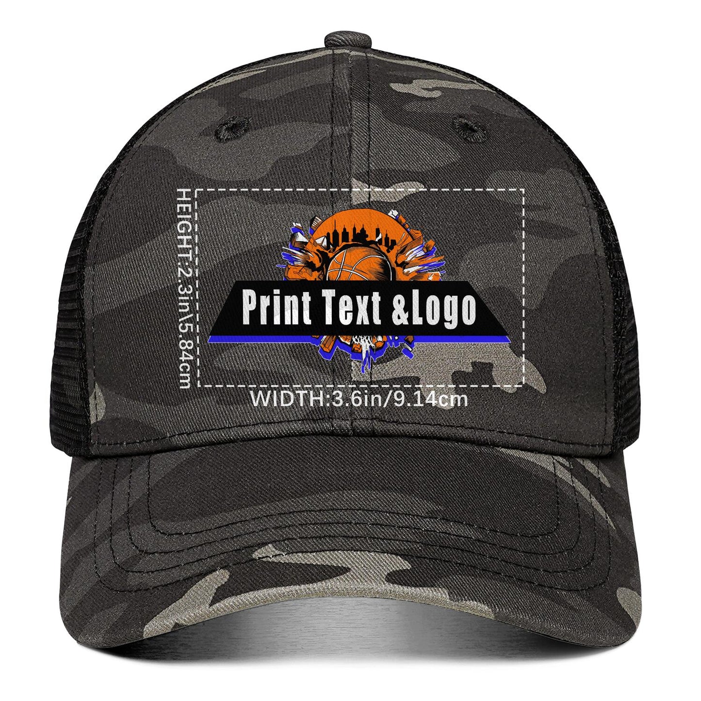 Custom Grey Camouflage Duckbill Mesh Cap Elevate Your Style with Personalized Comfort
