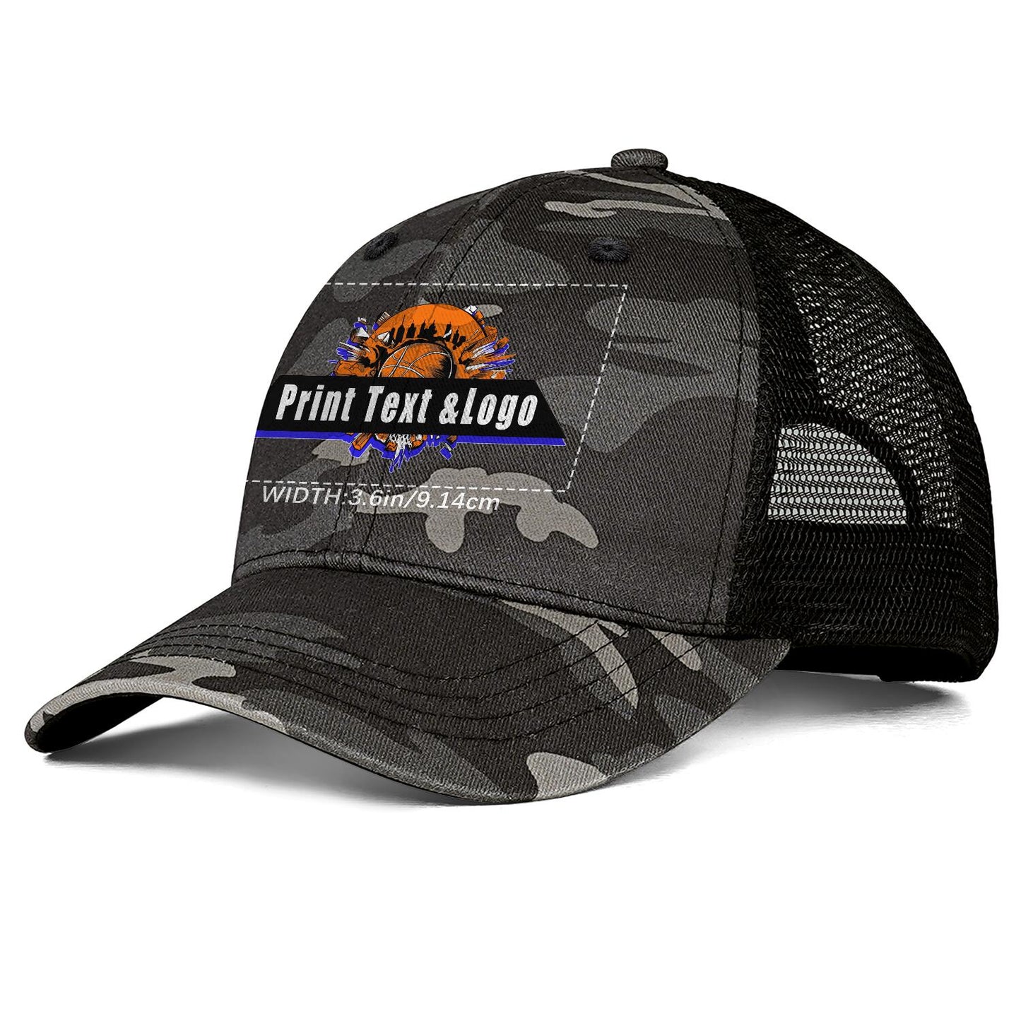 Custom Grey Camouflage Duckbill Mesh Cap Elevate Your Style with Personalized Comfort