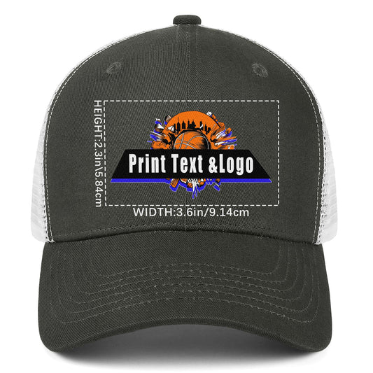 Custom Dark-Blue Duckbill Mesh Cap Elevate Your Style with Personalized Comfort