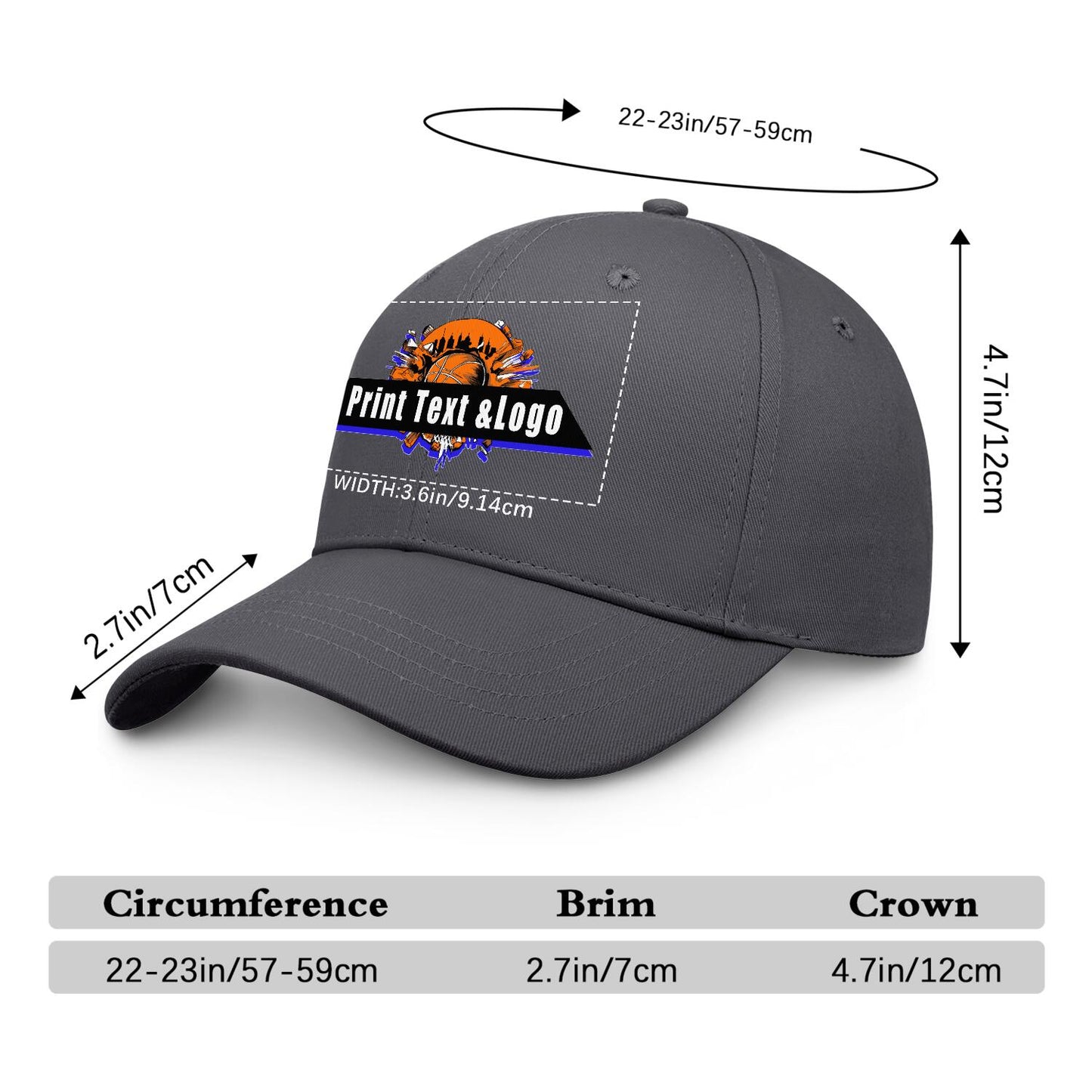 Custom Charcoal-Grey Duckbill Mesh Cap Elevate Your Style with Personalized Comfort