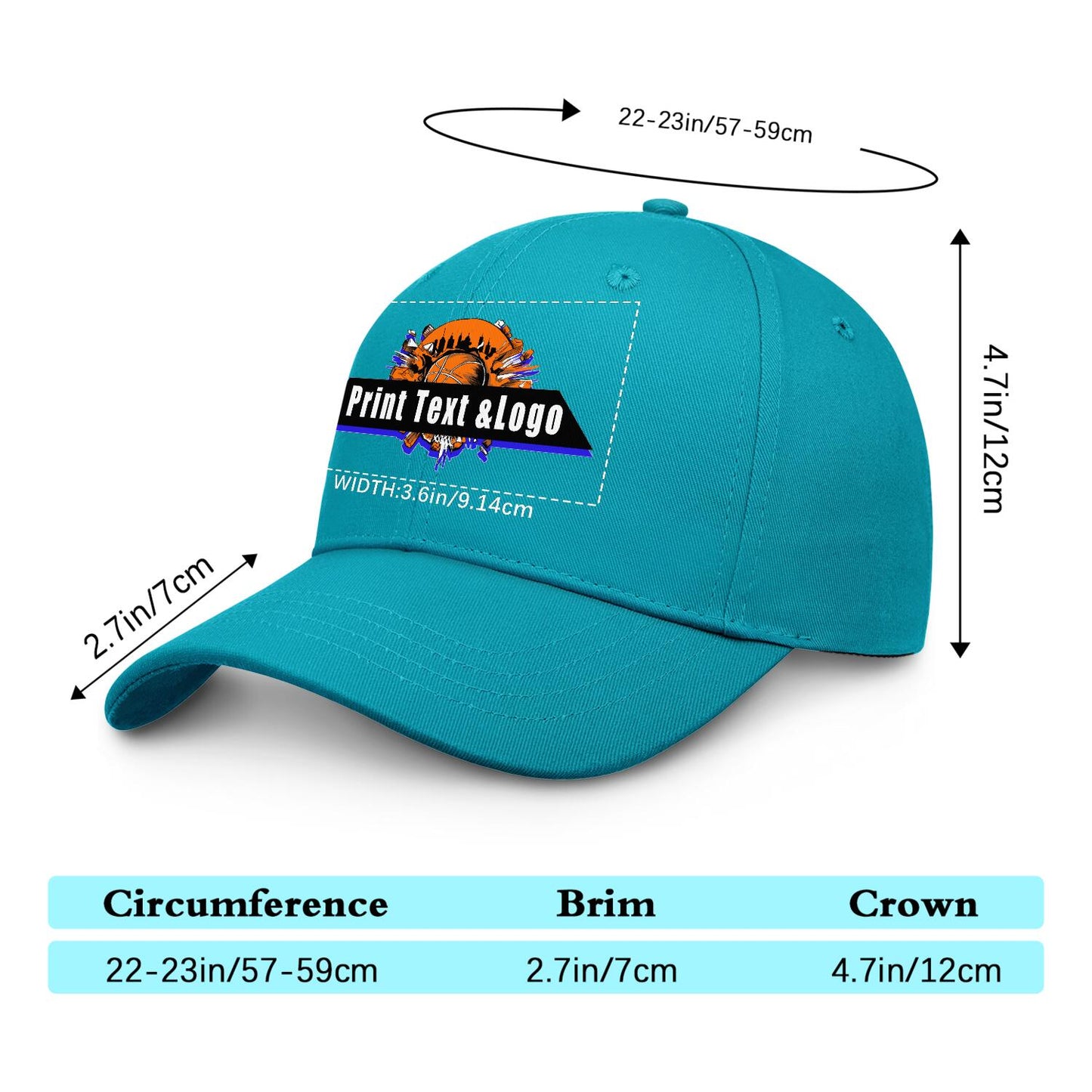 Custom Greenish-Blue Duckbill Mesh Cap Elevate Your Style with Personalized Comfort