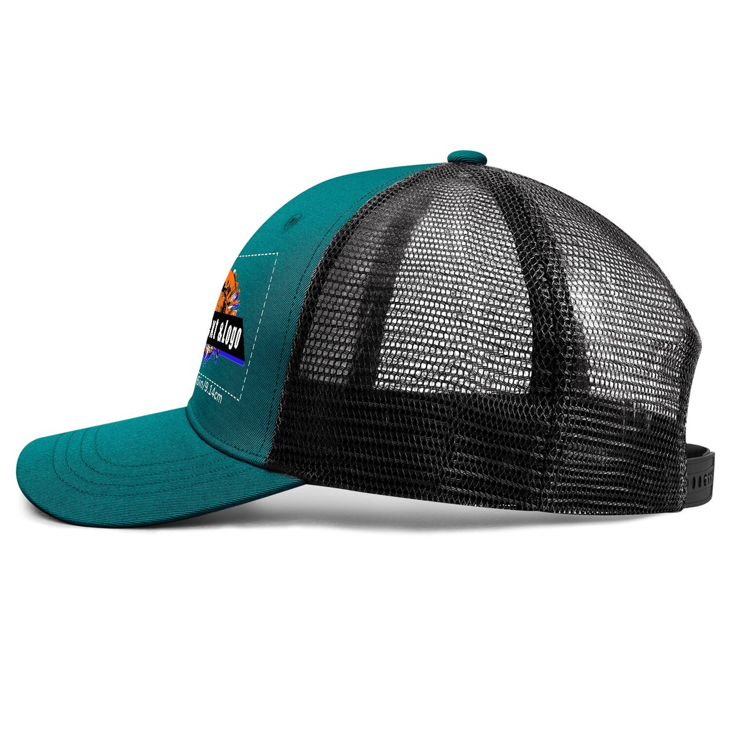 Custom Blue-Green Sports Duckbill Mesh Cap - Unleash Your Athletic Style with Personal Touch