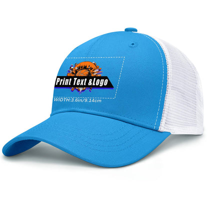 Custom Bright-Blue Sports Duckbill Mesh Cap - Unleash Your Athletic Style with Personal Touch