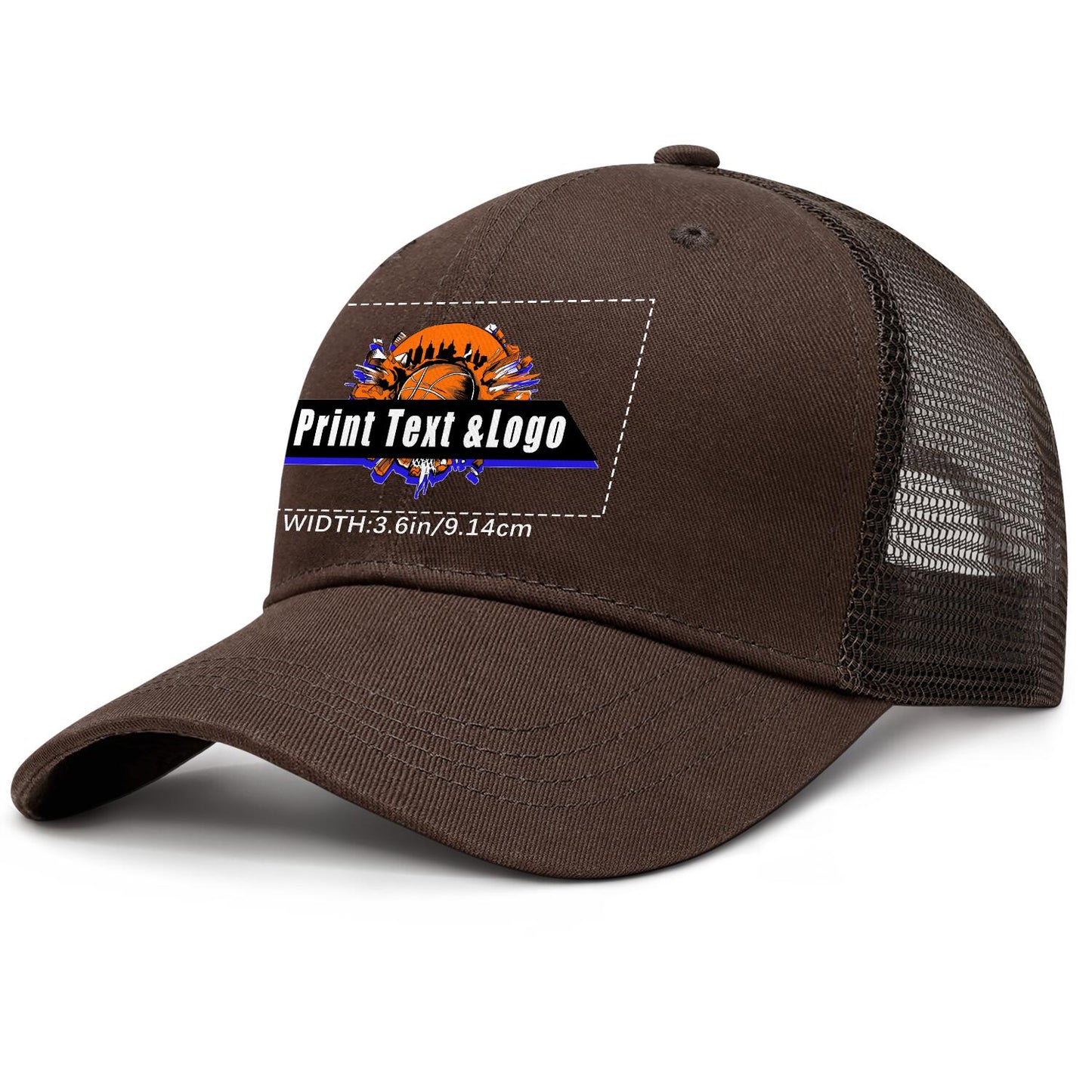 Custom Brown Sports Duckbill Mesh Cap - Unleash Your Athletic Style with Personal Touch