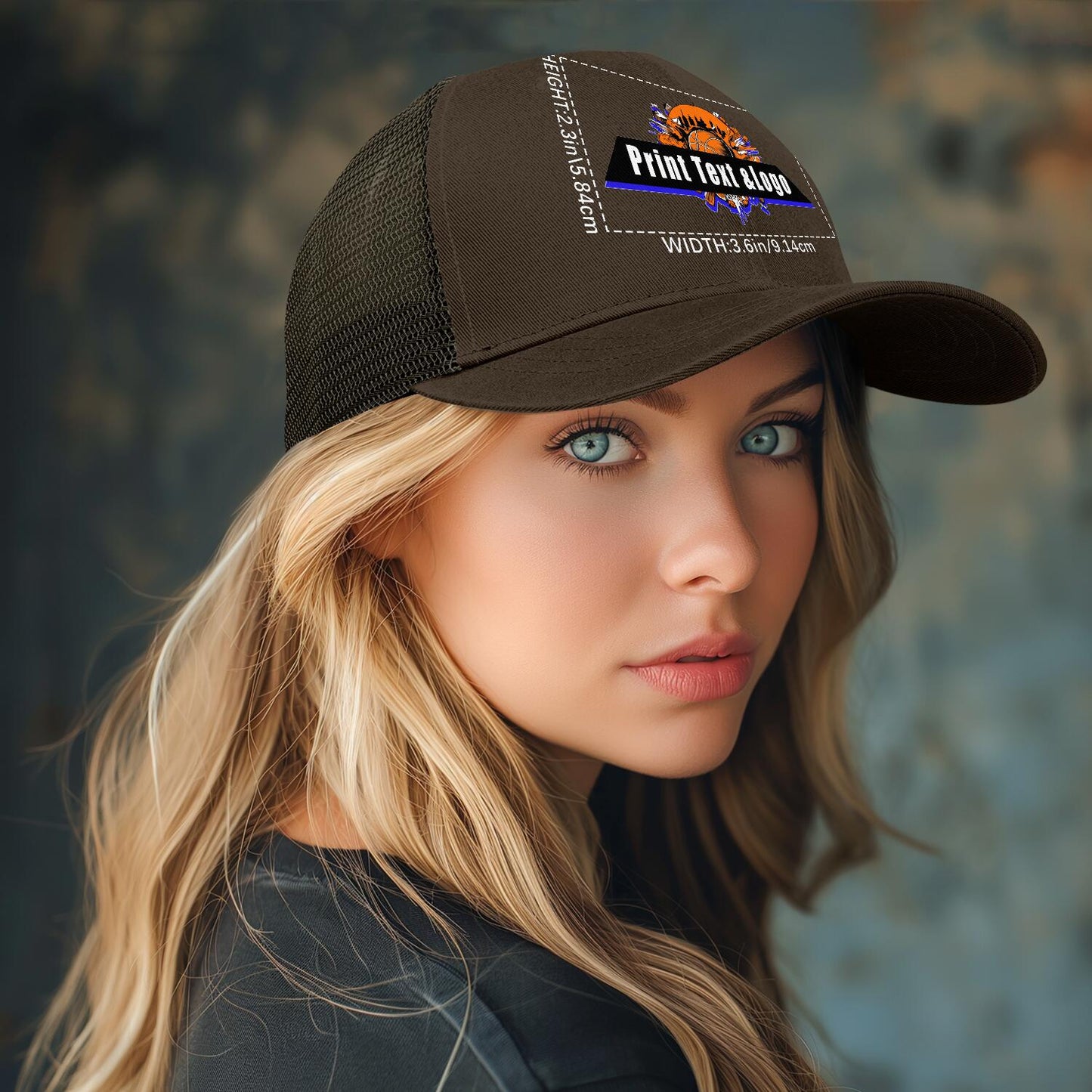 Custom Brown Sports Duckbill Mesh Cap - Unleash Your Athletic Style with Personal Touch