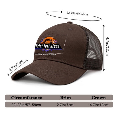 Custom Brown Sports Duckbill Mesh Cap - Unleash Your Athletic Style with Personal Touch