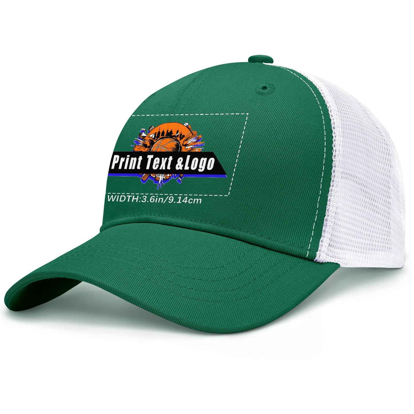 Custom Dark-Green Sports Duckbill Mesh Cap - Unleash Your Athletic Style with Personal Touch