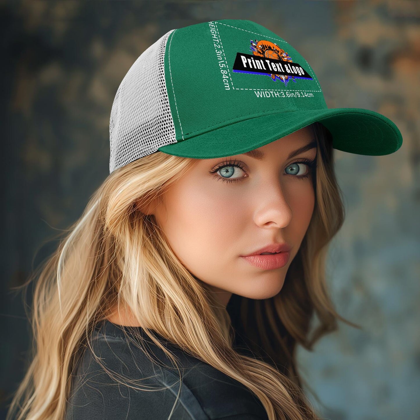 Custom Dark-Green Sports Duckbill Mesh Cap - Unleash Your Athletic Style with Personal Touch
