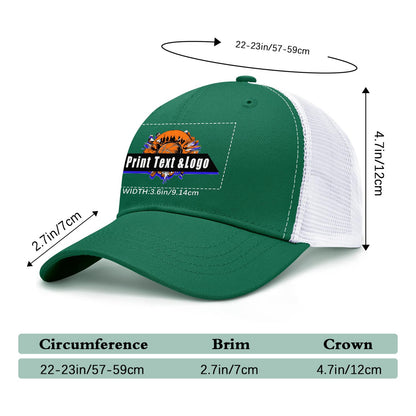 Custom Dark-Green Sports Duckbill Mesh Cap - Unleash Your Athletic Style with Personal Touch