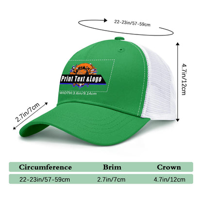 Custom Green Sports Duckbill Mesh Cap - Unleash Your Athletic Style with Personal Touch