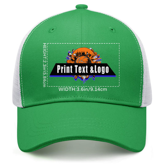 Custom Green Sports Duckbill Mesh Cap - Unleash Your Athletic Style with Personal Touch