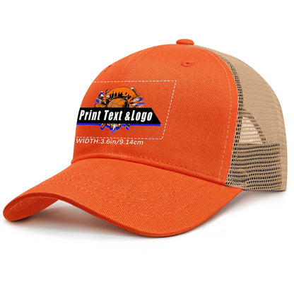 Custom Orange Sports Duckbill Mesh Cap - Unleash Your Athletic Style with Personal Touch